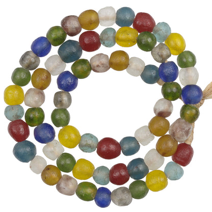 Nice New African Krobo Mix translucent Powder Glass Trade Beads Ghana SB-26809