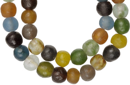 Nice New African Krobo Mix Large Size translucent Powder Glass Trade Beads Ghana SB-26753