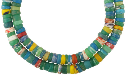 African trade beads old Bohemian Czech molded glass mixed strand Africa Ghana SB-34259