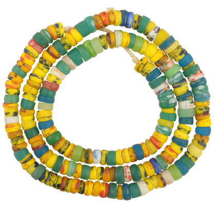 African trade beads old Bohemian Czech molded glass mixed strand Africa Ghana SB-38508