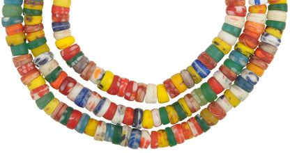 African trade beads old Bohemian Czech molded glass mixed strand Africa Ghana SB-33692