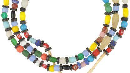 Old African glass trade beads Bohemian Czech mixed necklace West Africa Ghana SB-35280