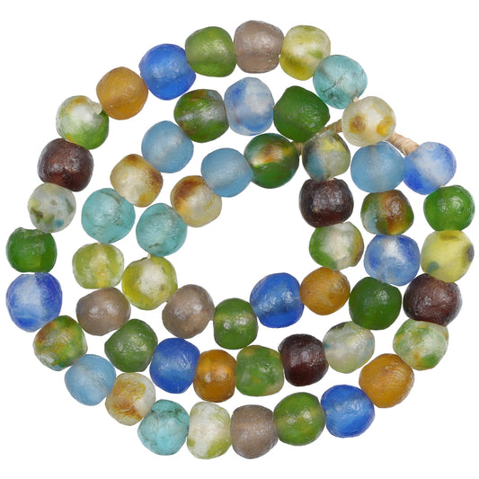 Mix glass beads new African Krobo powder glass trade beads recycled bottle Ghana SB-34379