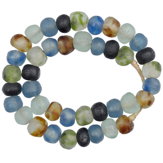 African trade beads Ghana new recycled Krobo powderglass beads translucent large SB-34383