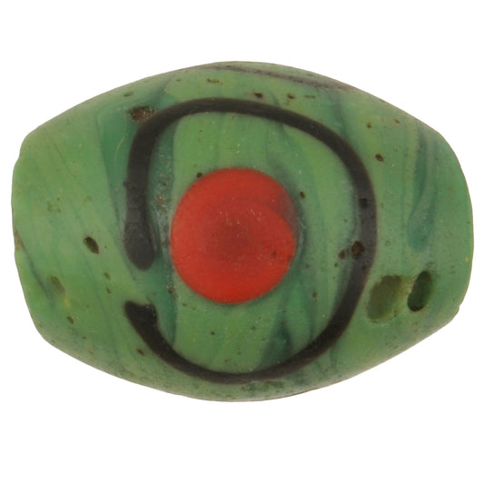 Rare Antique Green "Eye" Venetian Lampwork Trade Bead – 15mm