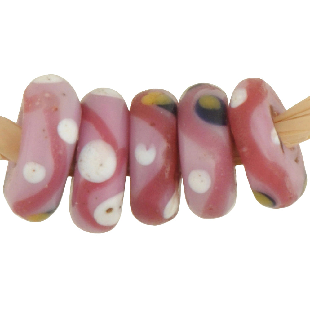 Rare Old Pink "Pineapple" Venetian Glass Trade Beads – African Lampwork, 8mm