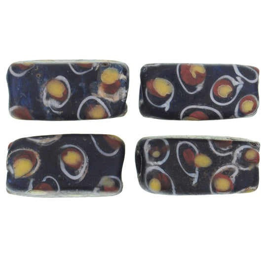 Rare Old Rectangular "Eye" Venetian Lampwork Glass Trade Beads