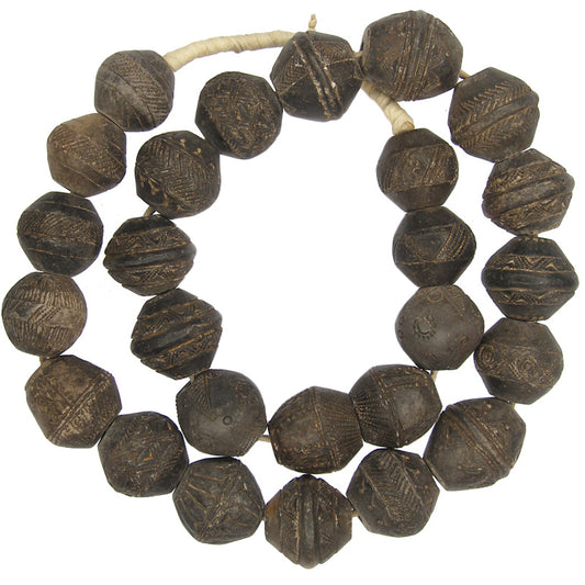 Nice Large Spindle Whorls African Clay Trade Beads Mali SB-23594