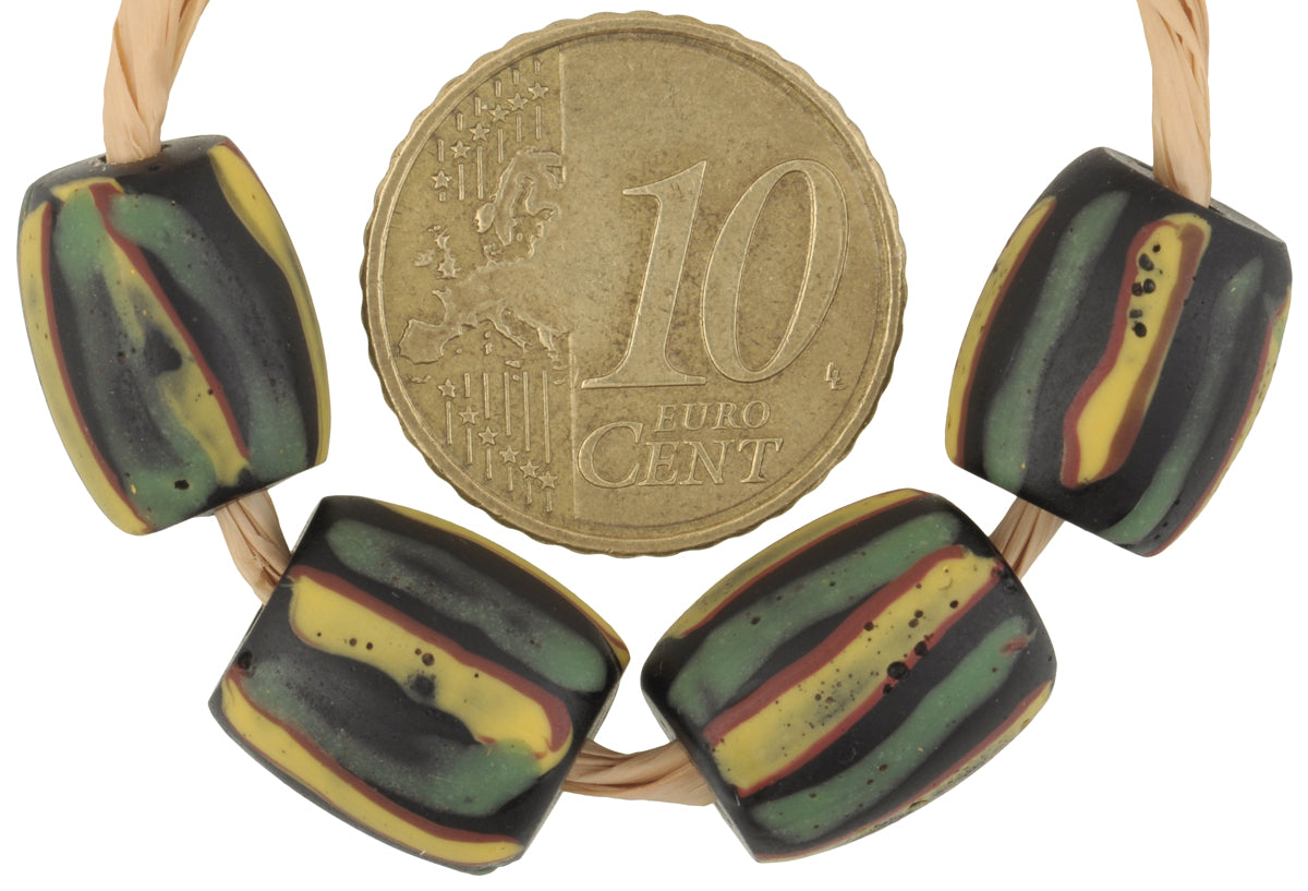 Antique Striped Black Venetian Lampwork Trade Beads – African Trade