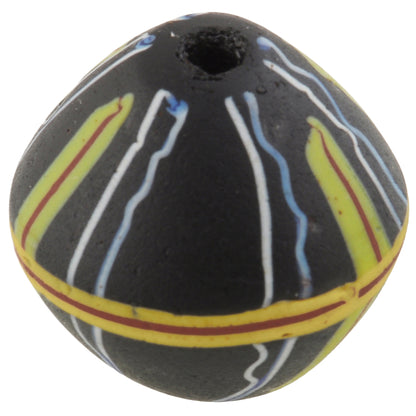 Rare Antique Black Bicone King Venetian Lampwork Glass Trade Bead