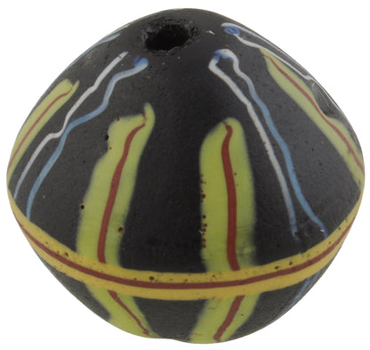 Rare Antique Black Bicone King Venetian Lampwork Glass Trade Bead