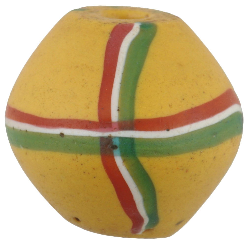 Antique Yellow Bicone "King" Venetian Lampwork African Trade Bead