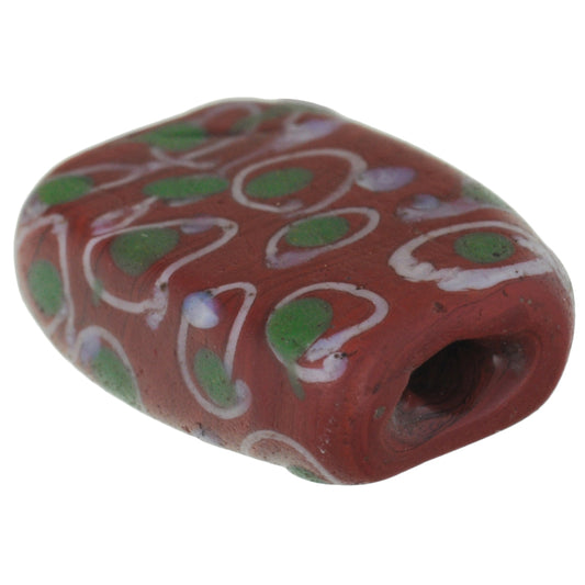 Antique Tabular Brick Fancy Venetian Lampwork Glass Trade Bead