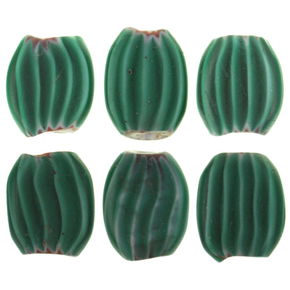 Old Large Size tabular 4 layers green Chevron Venetian Glass Beads African Trade SB-27903