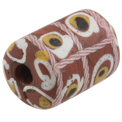 Rare Old Venetian Tic-Tac-Toe Fancy Lampwork Glass African Trade Bead