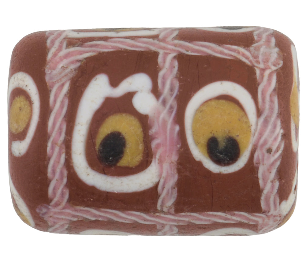 Rare Old Venetian Tic-Tac-Toe Fancy Lampwork Glass African Trade Bead