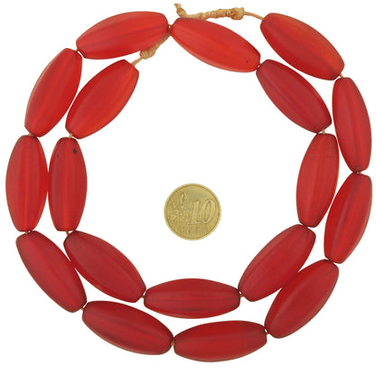 Old African trade beads Bohemian Czech faceted translucent glass large necklace SB-38509