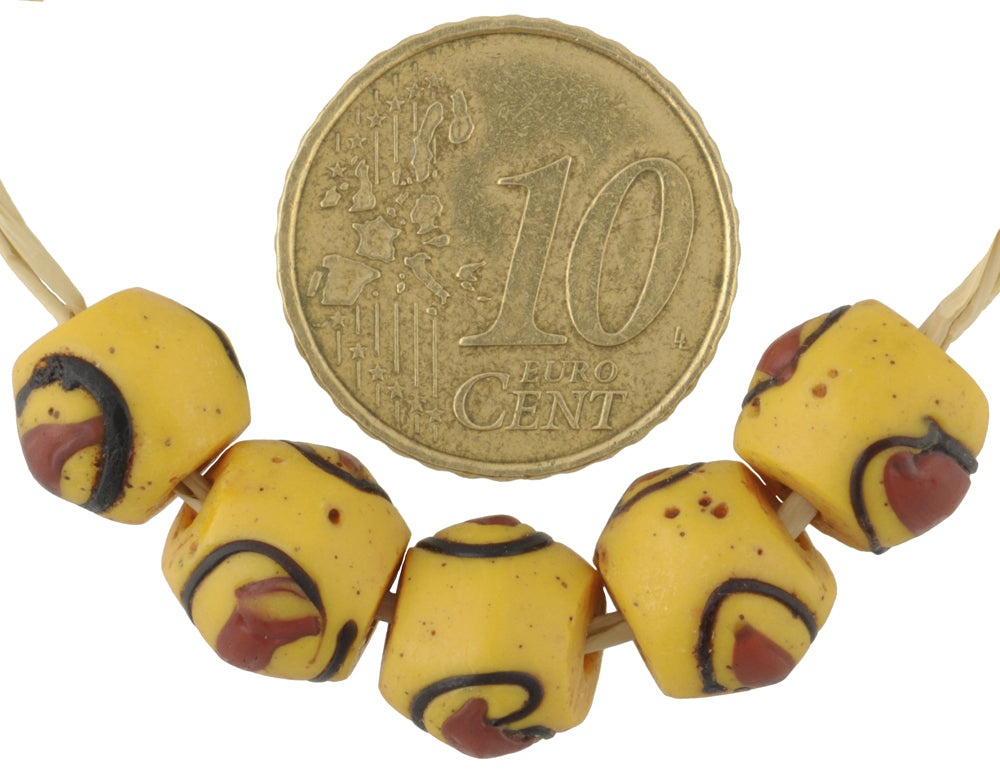 Rare Antique "Eye" Venetian Lampwork Wound Glass Trade Beads, 10mm