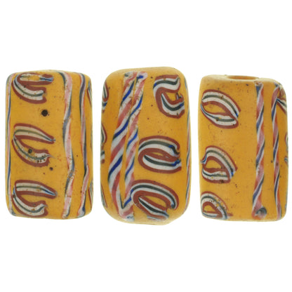  Antique Fancy Venetian Lampwork Glass Trade Beads, African, 17mm