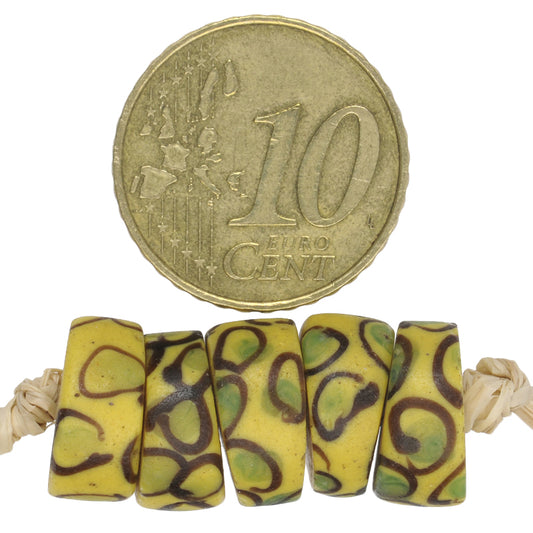 Rare Yellow Eye Venetian Glass Trade Beads – African Lampwork Spacers