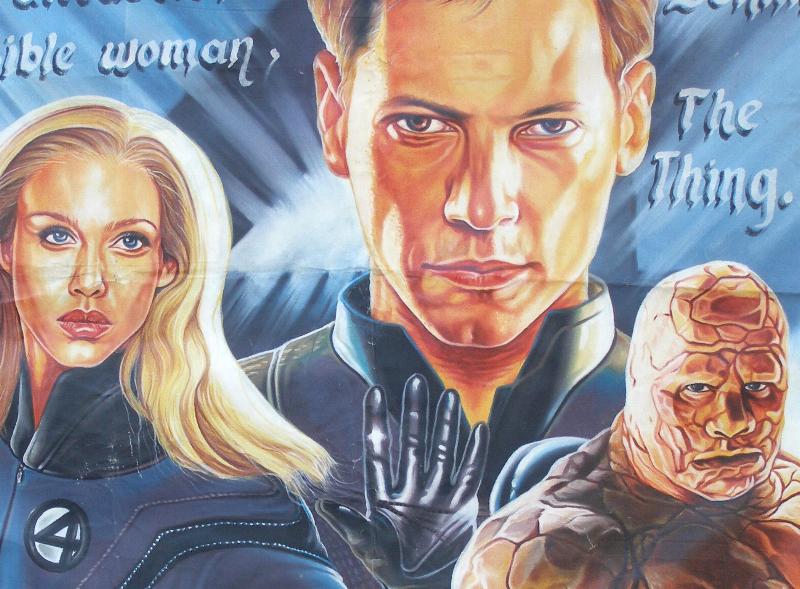 Fantastic four ii movie poster hand painted in Ghana for Cinema art details