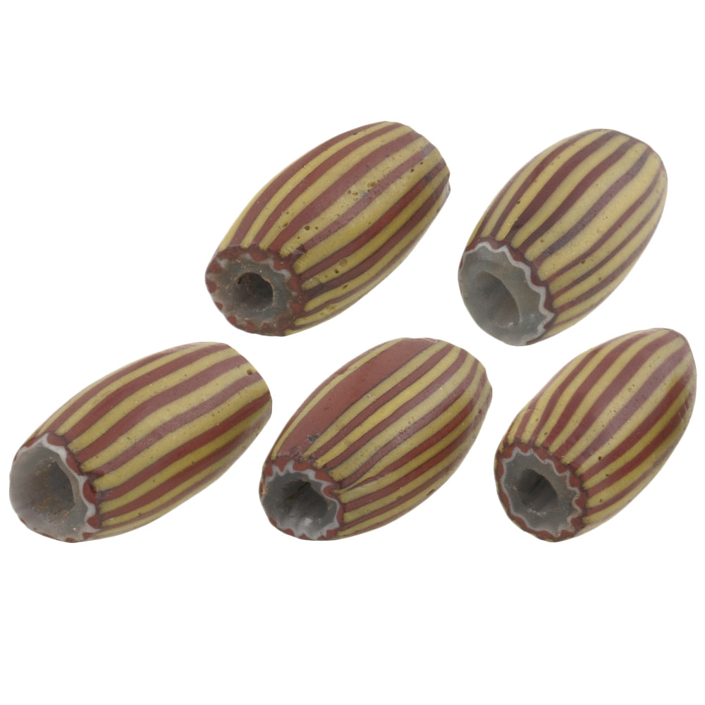 African trade beads old 4 layers brick chevron Venetian glass beads Ghana rare SB-36011