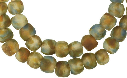 Necklace ☵ Afghani brass beads Ghana Akan lost wax brass beads White Krobo  bead