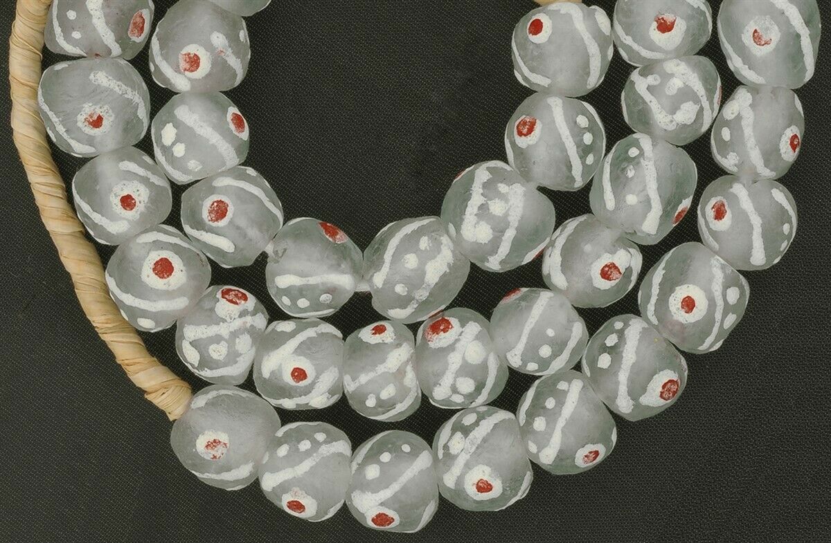 Recycled glass beads handmade Krobo translucent African necklace - Tribalgh