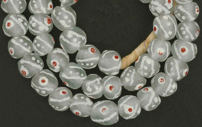 Recycled glass beads handmade Krobo translucent African necklace - Tribalgh