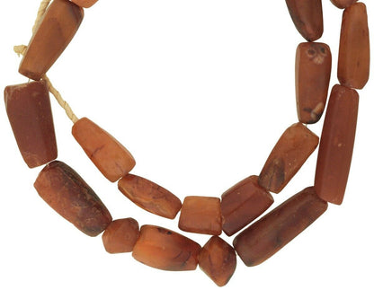 Antique African trade beads Agate stone Carnelian handmade Cambay India necklace - Tribalgh