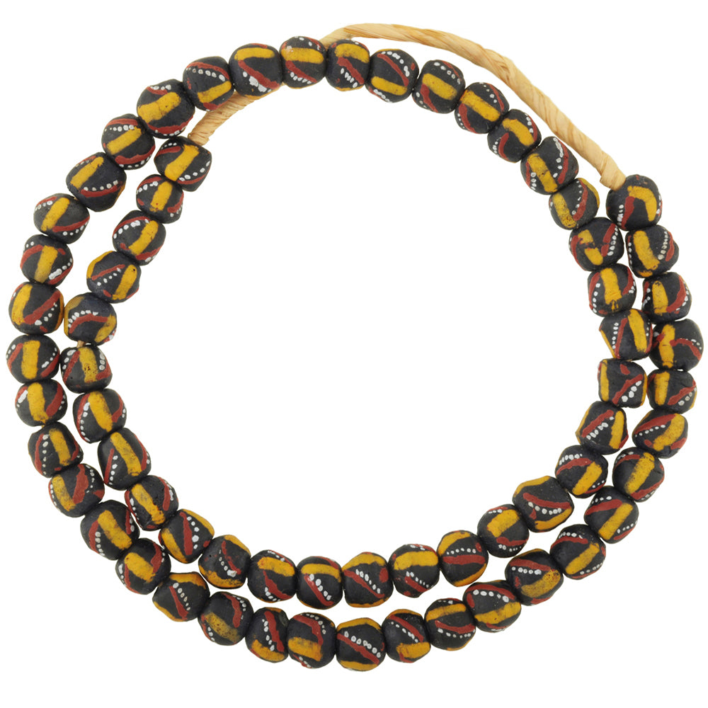 Fancy African Recycled Glass Beads - Ghana, 11-12mm