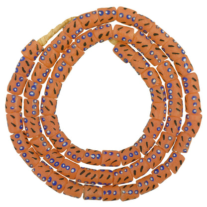 Authentic Ghanaian Fancy Powder Glass Beads - 8mm, 25" Strand