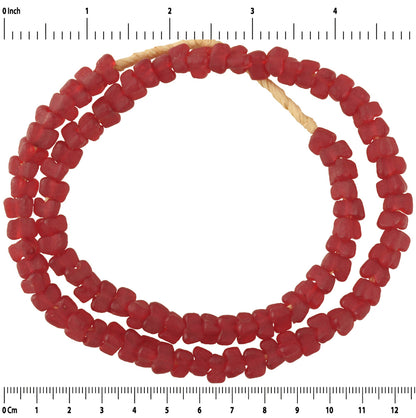 African trade beads Krobo powder glass translucent recycled Flower - Tribalgh