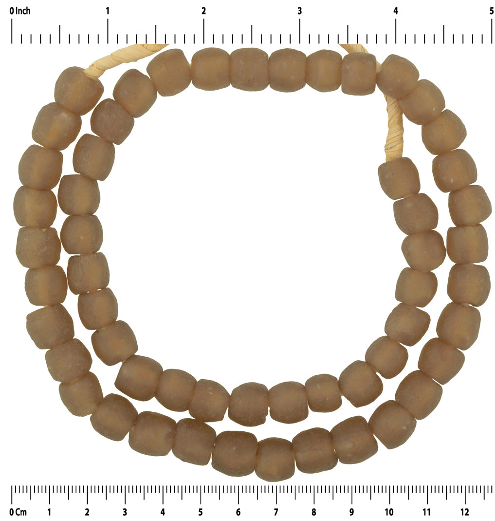 African beads recycled powder glass handmade Krobo ethnic necklace translucent - Tribalgh