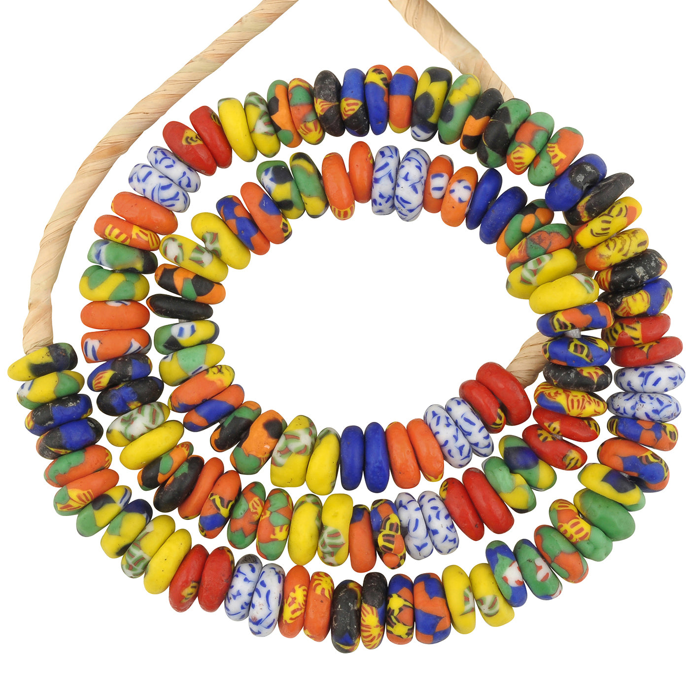 Colorful African Trade Beads - Fused Recycled Glass from Ghana