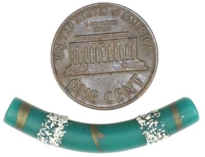 Beautiful Old elbow Bohemian Czech Glass Trade Bead SB-17879