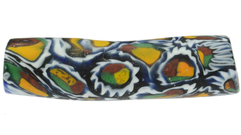 Large Elbow Millefiori Venetian Mosaic Glass Trade Bead SB-22965