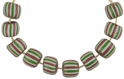 Old African trade beads antique chevron Venetian drawn glass 4 layers rare large SB-38702