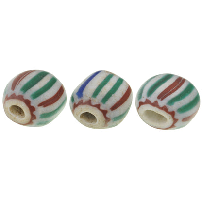 Old African trade beads tabular 4 layers Chevron Venetian glass beads Ghana SB-36888