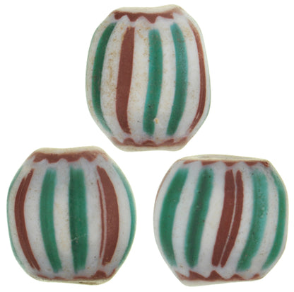 Old African trade beads tabular 4 layers Chevron Venetian glass beads Ghana SB-36888